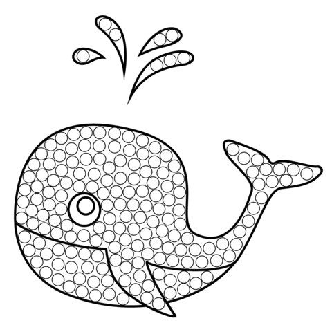 Spouting Whale Dot Art Coloring Page